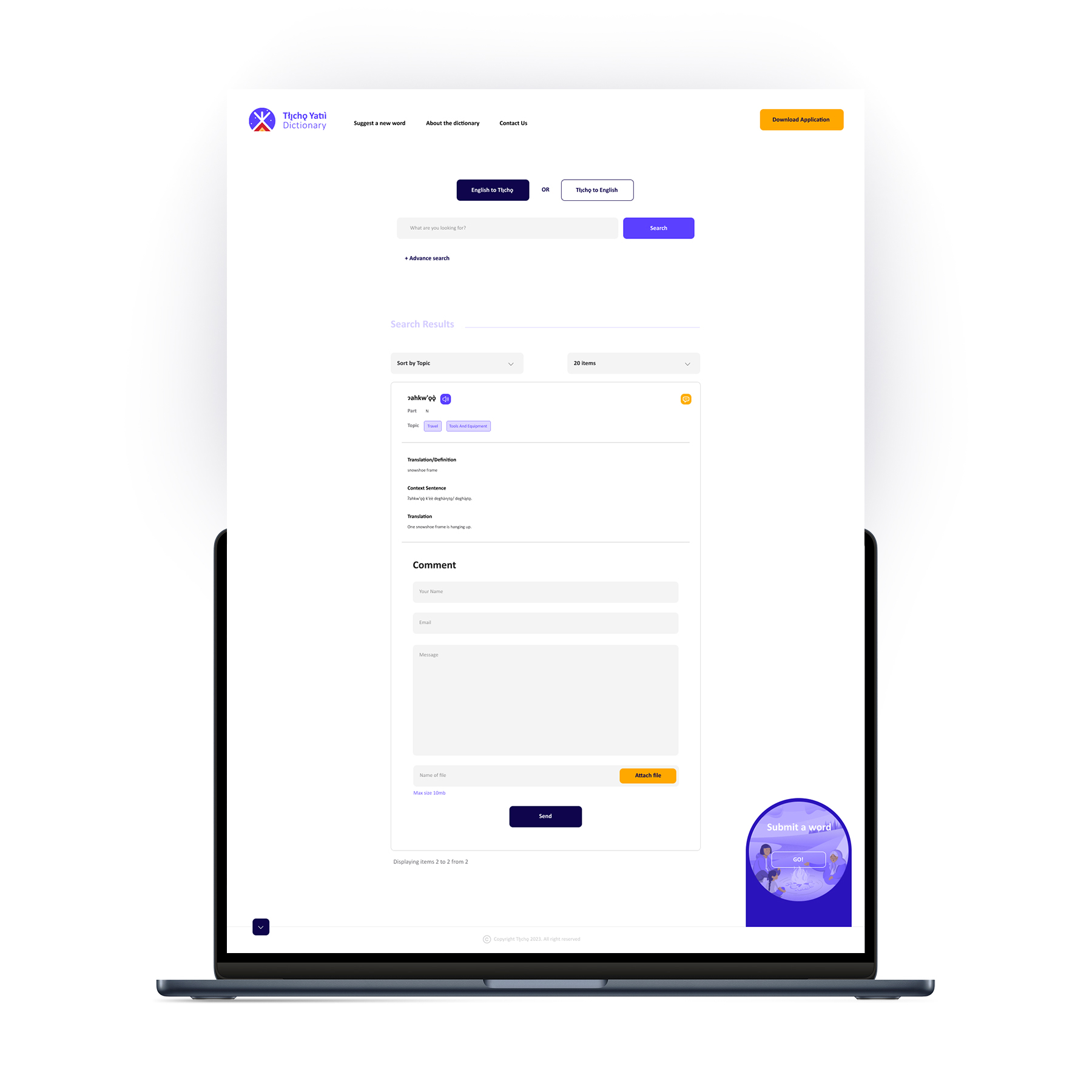 Tlicho Dictionary Slide 3