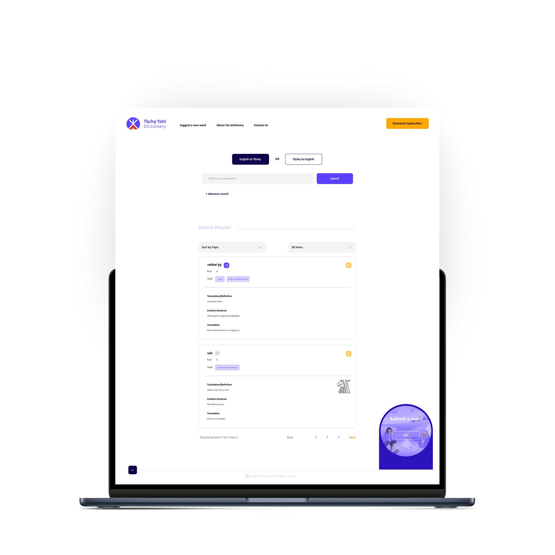 Tlicho Dictionary Slide